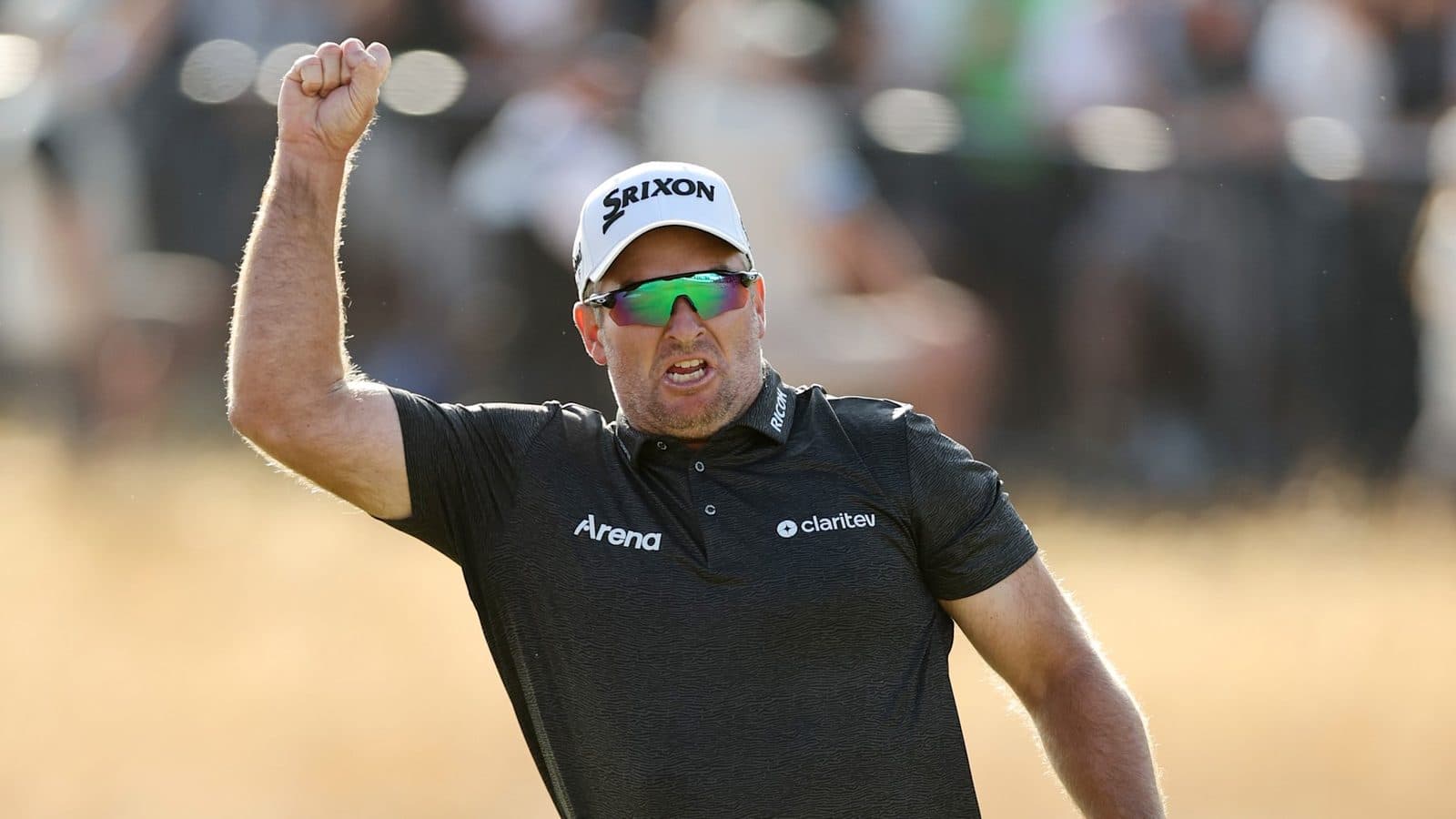 Ryan Fox holding the Claret Jug after The Open Championship.